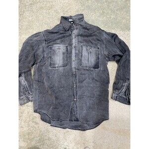 Vtg Winston Woods Shirt Men's Size Large Gray Long Sleeve Button Up 100% Silk